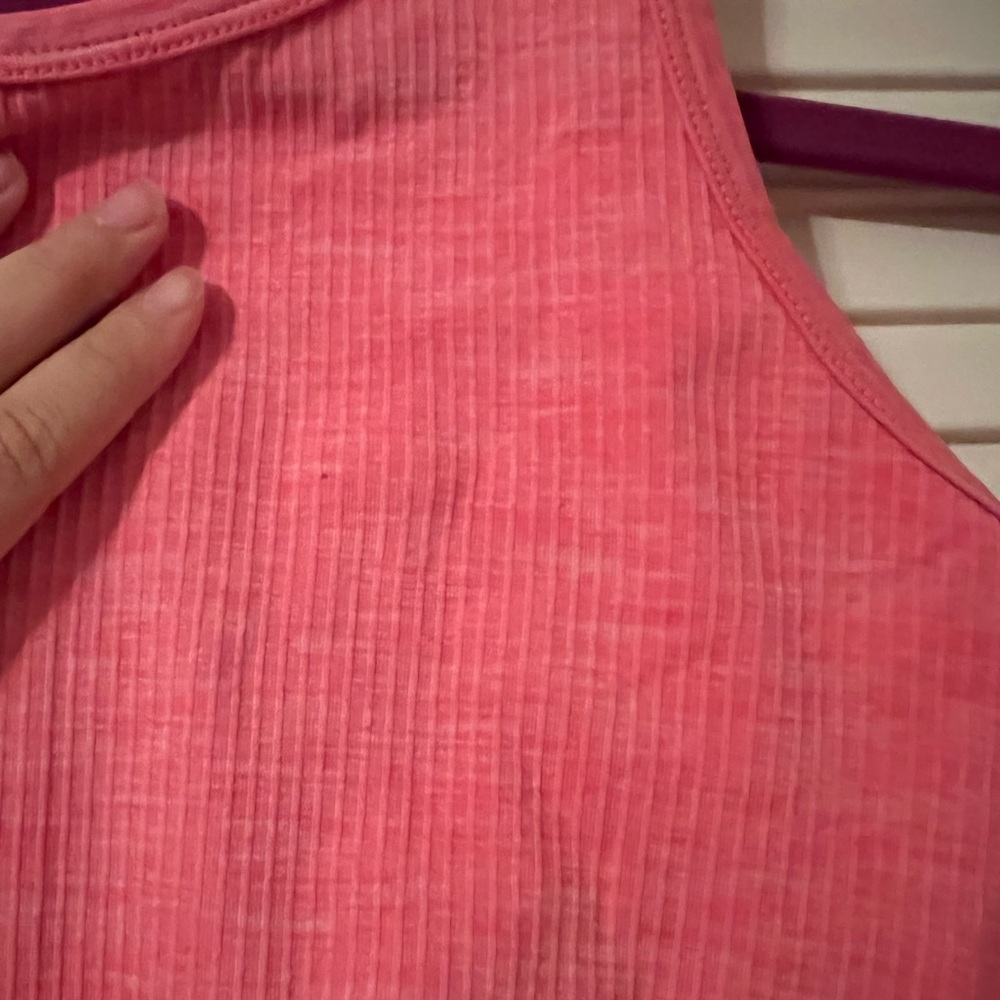 Athleta Workout Tank Top Pink Ribbed Razorback - Picture 4 of 4